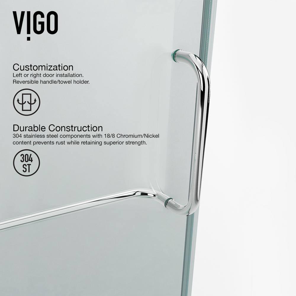 Piedmont 36" W x 36" D x 73" H Hinged Frameless Shower Enclosure with 3/8Clear Glass
