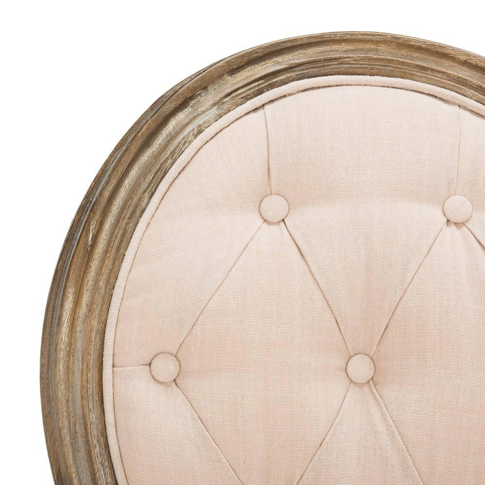 Holloway Tufted Oval Side Chair (Set of 2) - Beige/Rustic Oak - Safavieh