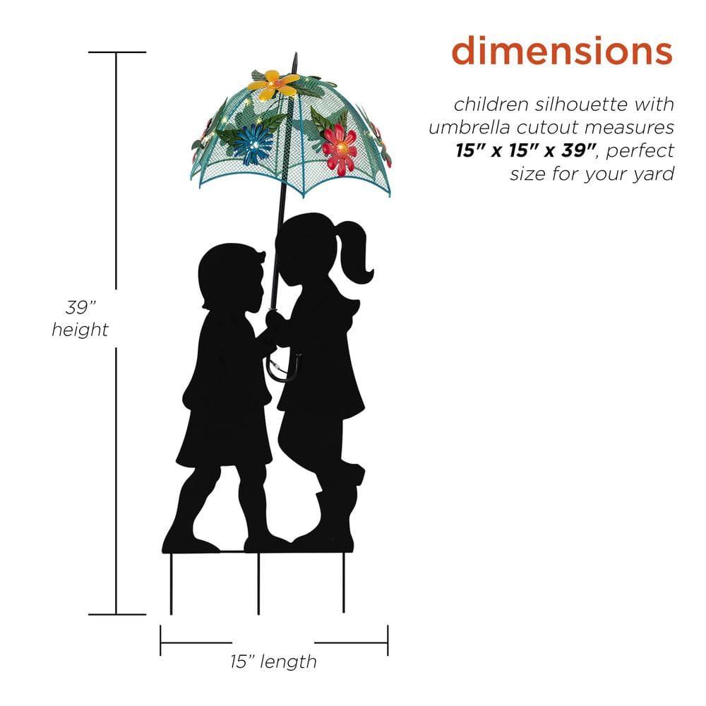 Winston Porter Gertrude Solar Girl and Boy Silhouette Garden Stake & Reviews | Wayfair