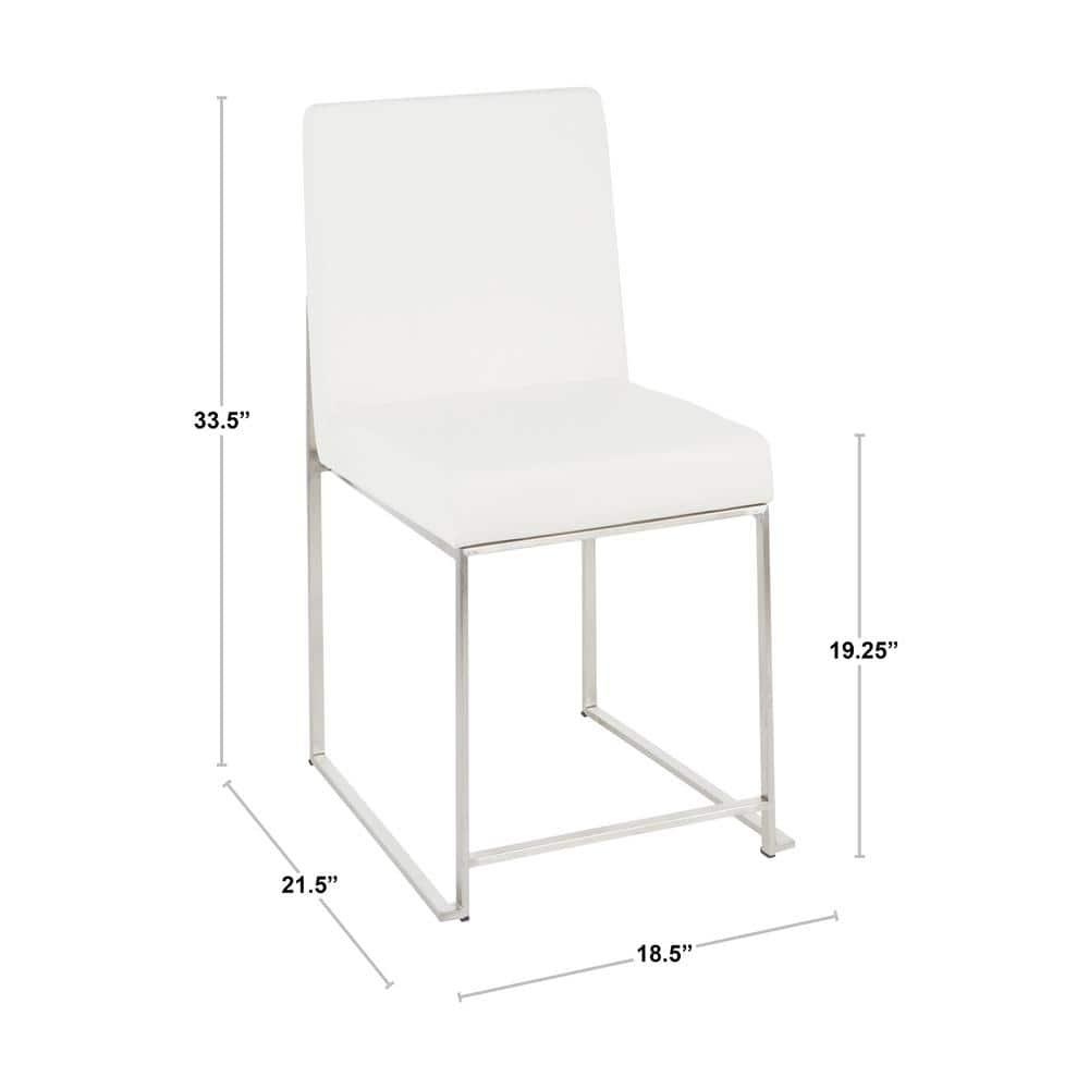 Set of 2 High Back Fuji Contemporary Dining Chairs: Upholstered, Floor Protectors - LumiSource