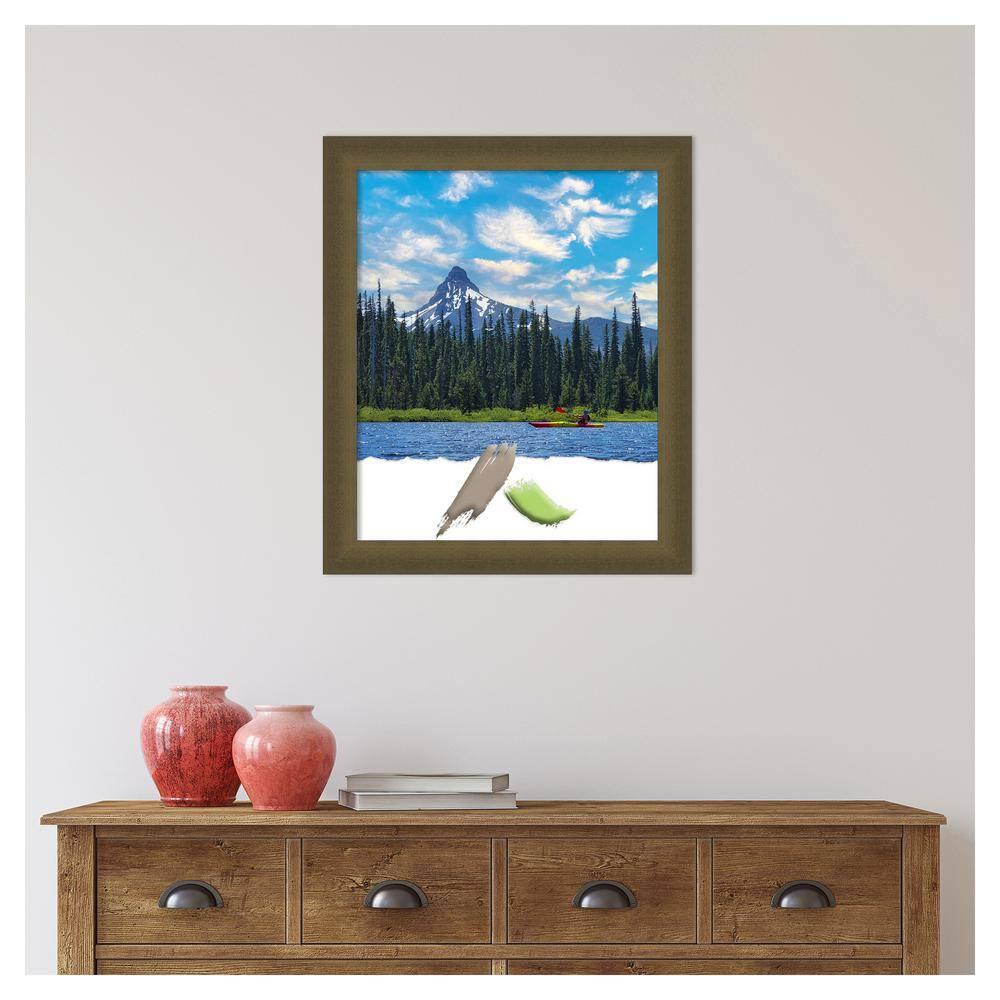 Amanti Art Blaine Light Bronze Narrow Picture Frame Opening Size 18x22 in.
