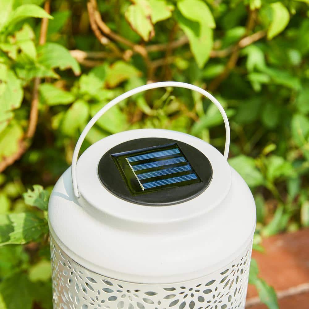 8.75" H Metal Wire Solar Powered Outdoor Hanging Lantern