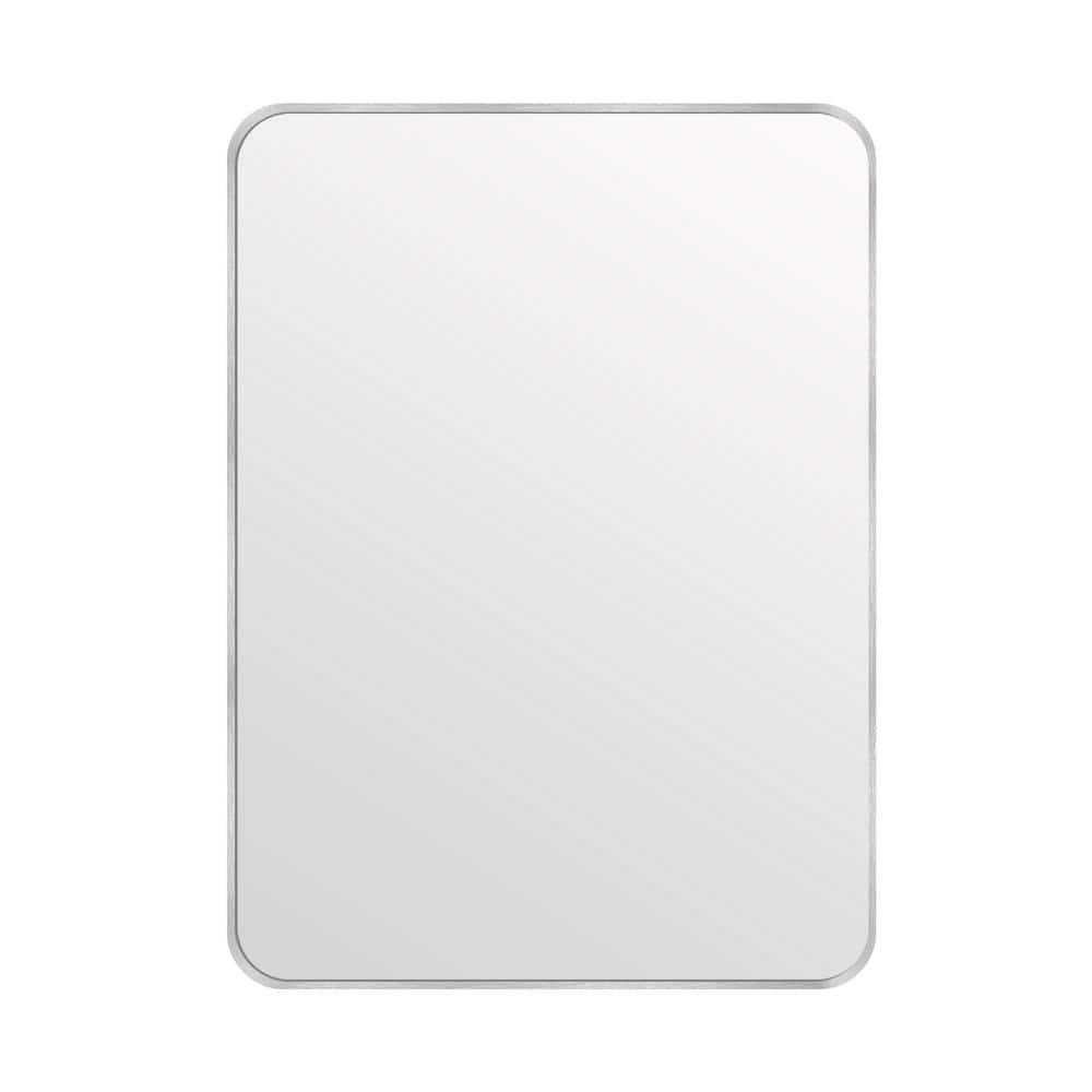30 in. W x 48 in. H Silver Vanity Rectangle Wall Mirror Aluminum Alloy Frame Bathroom Mirror