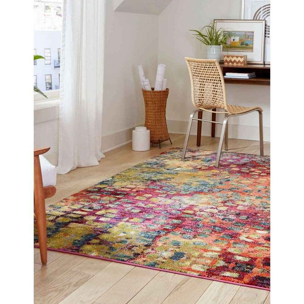 Unique Loom 6' 1 x 9' 0 Jardin Ivy Multi Area Rug