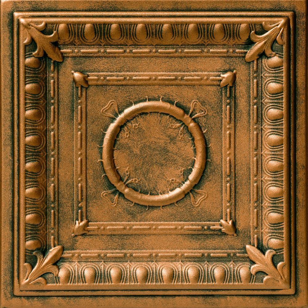 Romanesque Wreath 1.6 ft. x 1.6 ft. Polystyrene Glue-up Ceiling Tile