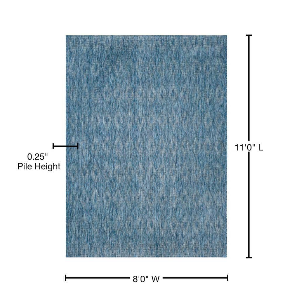 Courtyard CY8522 Power Loomed Indoor and Outdoor Area Rug - Navy/Navy - 8'x11' - Safavieh