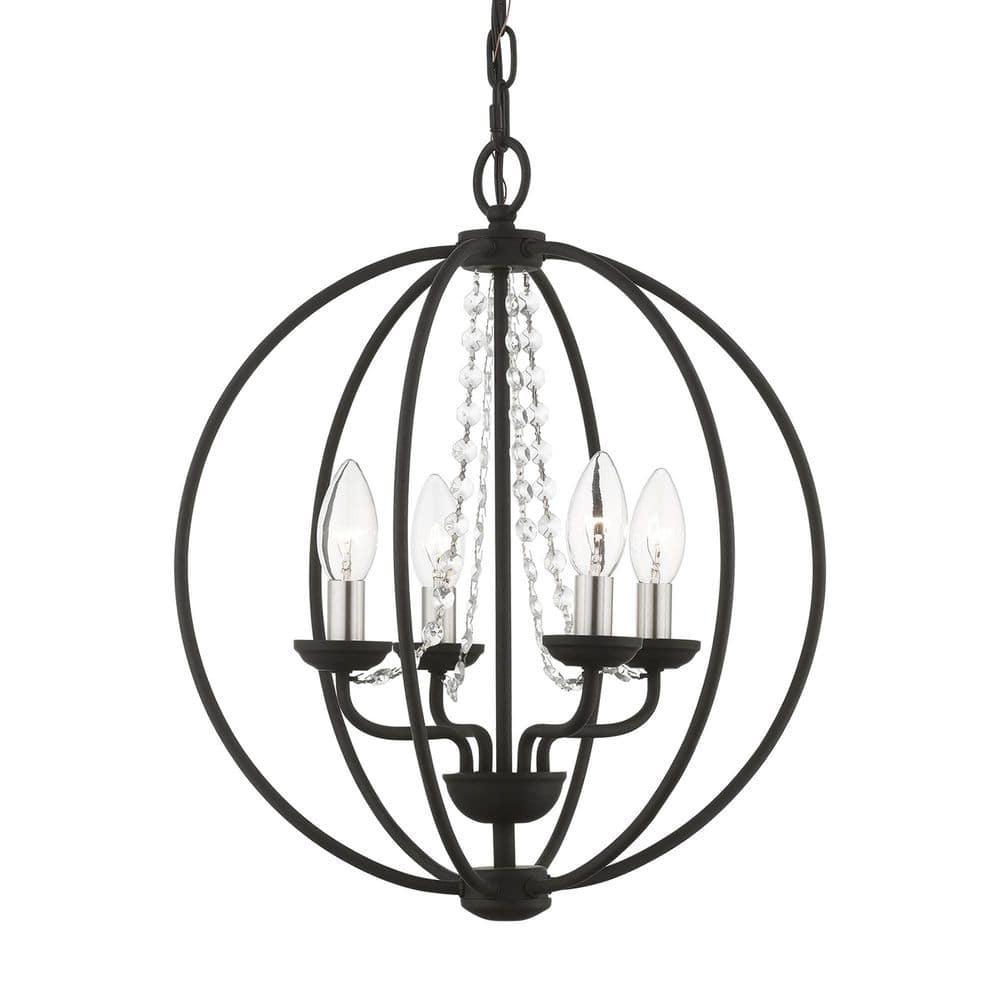 Livex Lighting Arabella 4 - Light Chandelier in  Black/Brushed Nickel