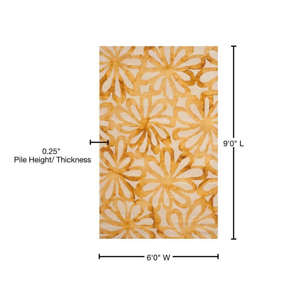 Dip Dye DDY527 Hand Tufted Area Rug - Beige/Gold - 6'x9' - Safavieh..
