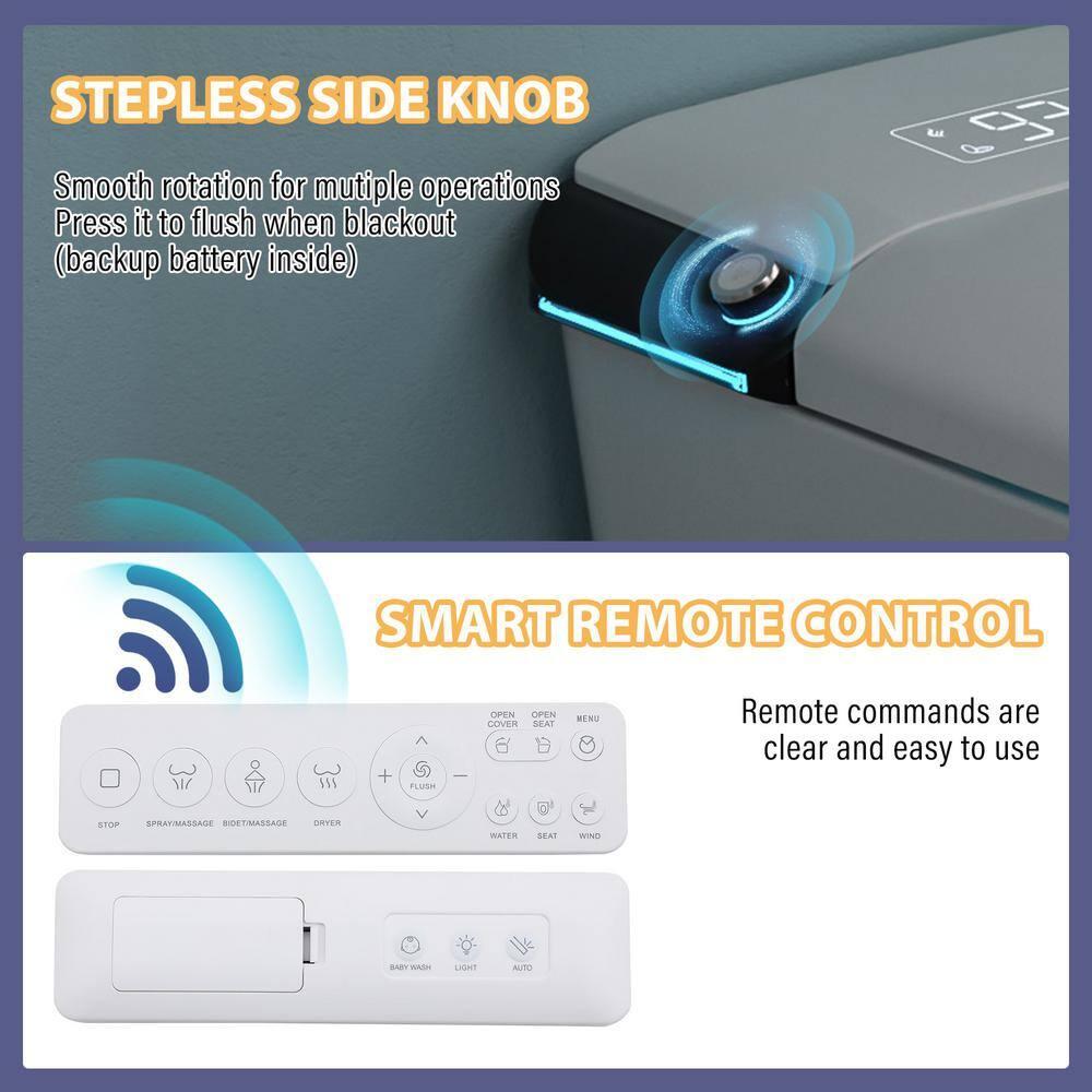 CASAINC CA-MT018U1 Smart Tankless Bidet Toilet,Elongated Heated Seat,Auto Open/Close,Warm Wash/Dryer,Foot Sensor Flush