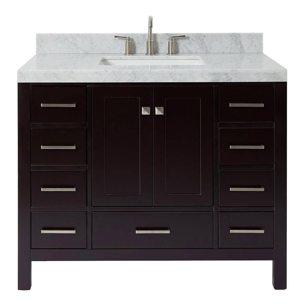 Cambridge 42'' Single Bathroom Vanity with Carrara Marble Top
