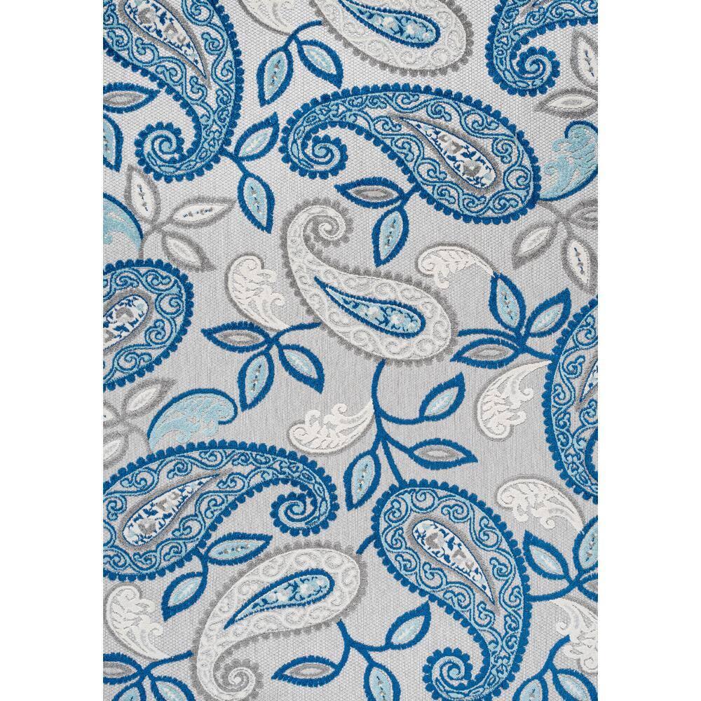 5'x8' Julien Paisley High-Low Indoor/Outdoor Area Rug, Blue/Light Gray - JONATHAN Y