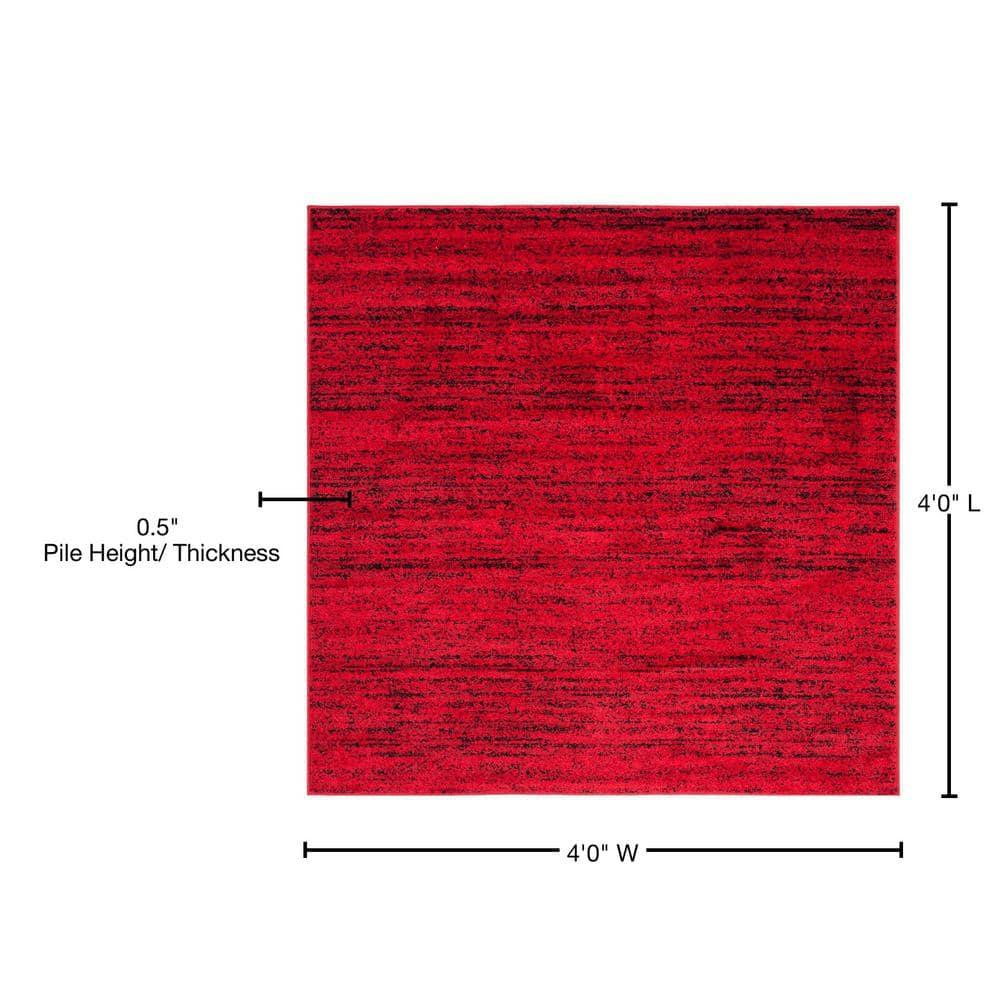 Adirondack ADR117 Machine Made Indoor Area Rug - Red/Black - 4'x4' - Safavieh