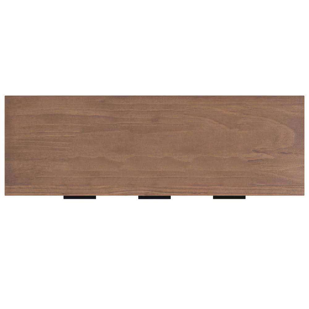 Simpli Home Hollander SOLID WOOD and Pine 54 inch x 18 inch Rectangle Contemporary Sideboard Buffet in Medium Saddle Brown