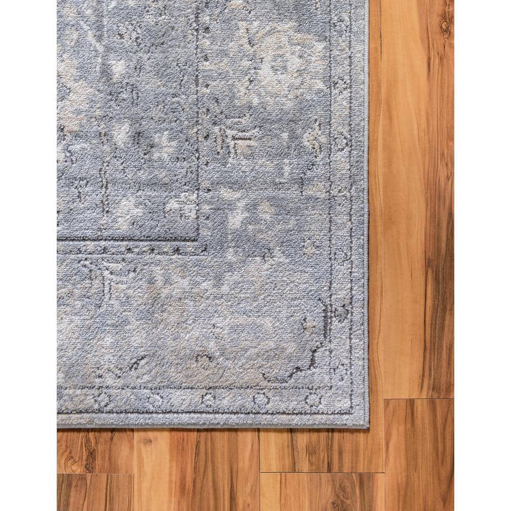 Unique Loom Portland Collection Area Rug - Central (4' 1" Square Gray/Beige)
