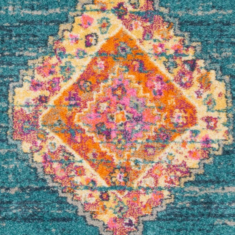 Madison MAD133 Power Loomed Indoor Area Rug - Light Blue/Orange - 6'x9' - Safavieh