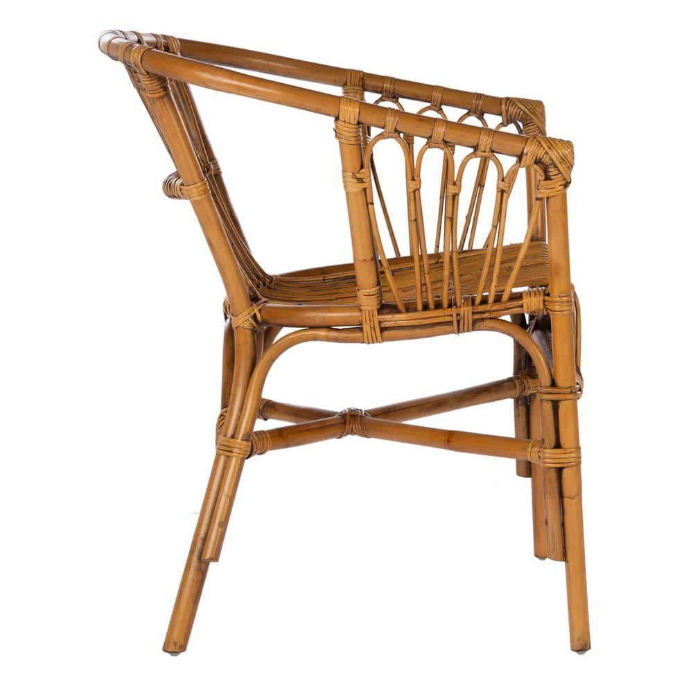 Adriana Rattan Accent Chair - Set of 2 - ACH6505 - Honey Brown Wash - Safavieh