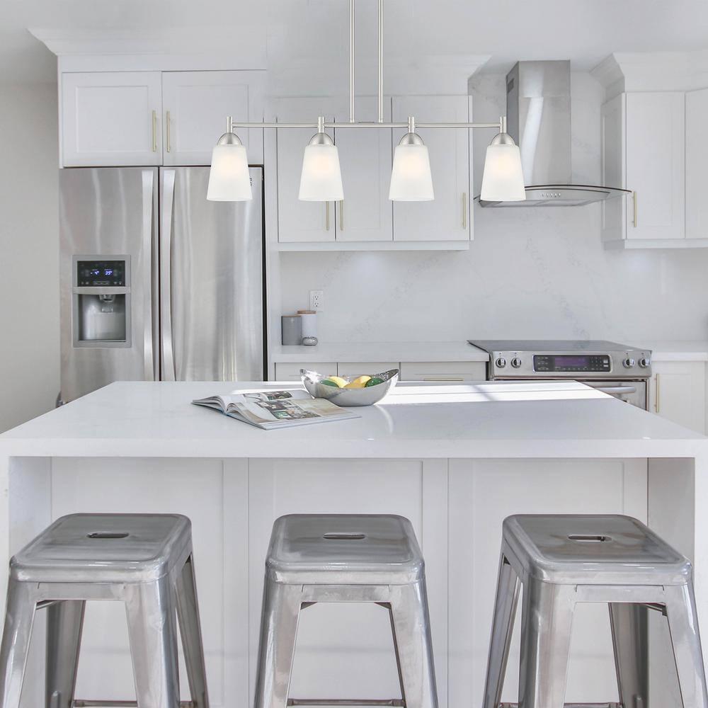 Designers Fountain Malone 4 Light Brushed Nickel Island Pendant, D267M-IS-BN