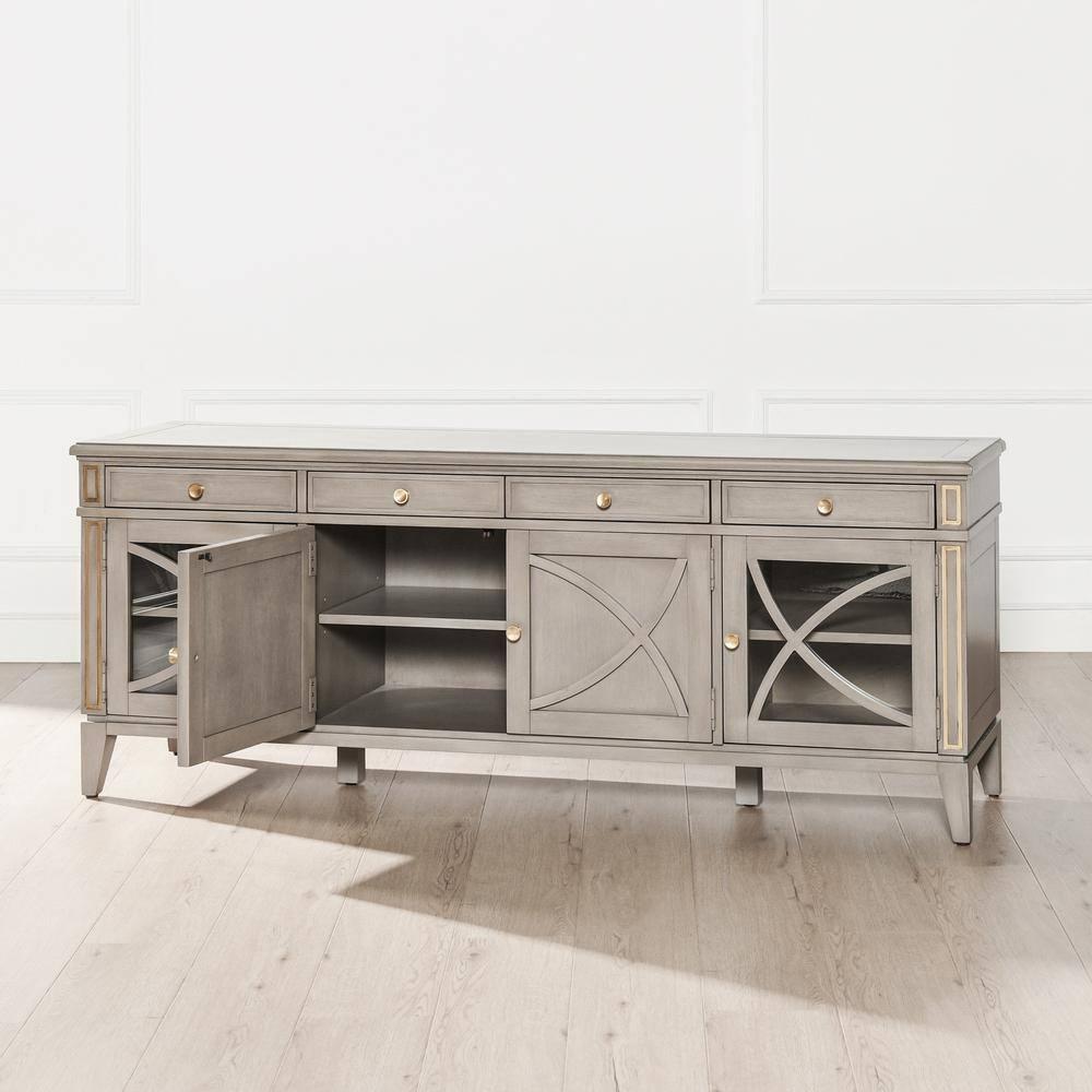 Jennifer Taylor Home Dauphin 71" TV Stand Display Console Table Grey Cashmere