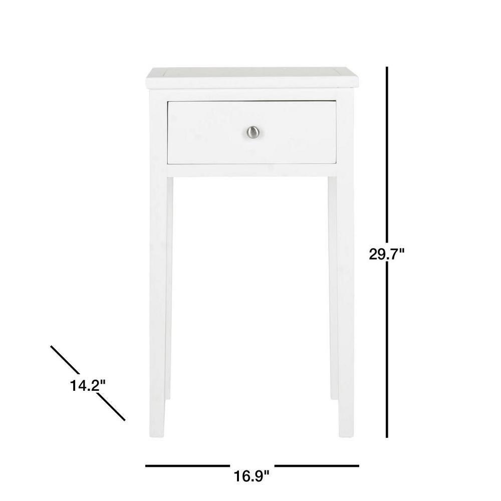 Abel Nightstand with Storage Drawers - White - Safavieh.