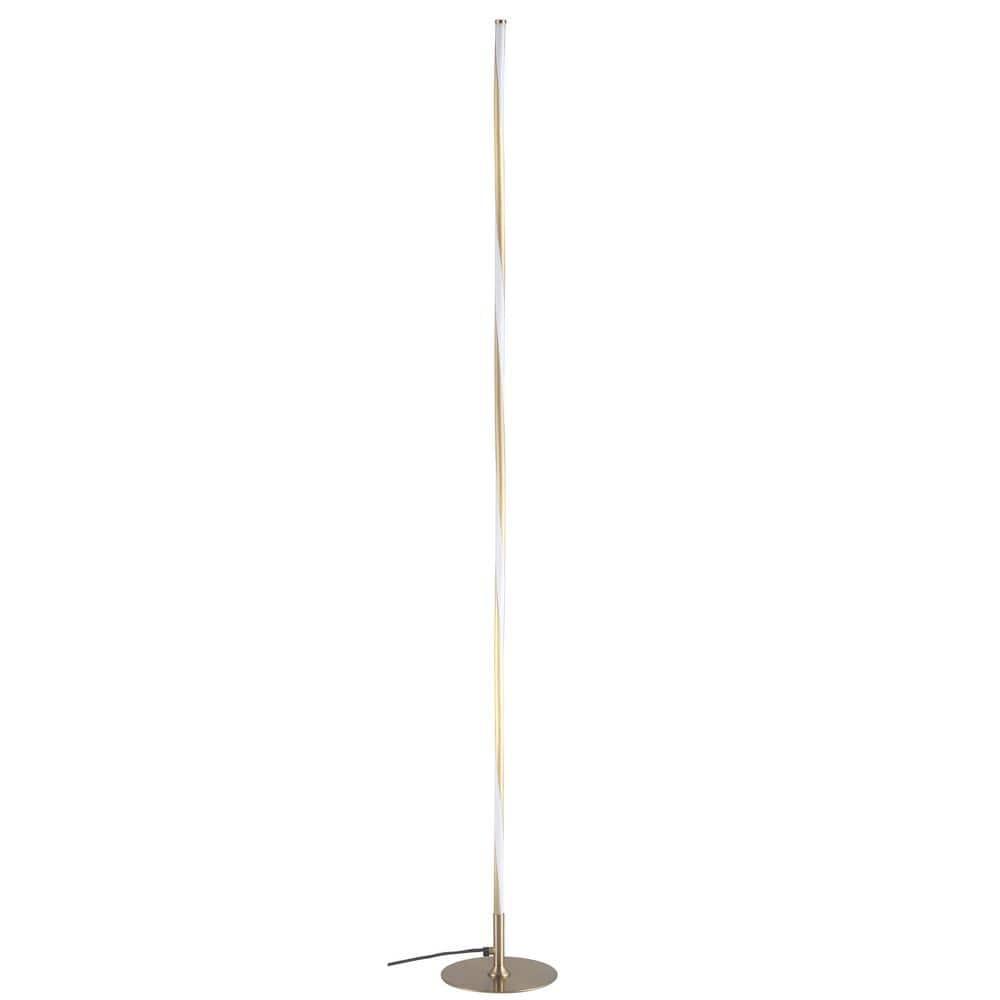 JONATHAN Y JYL7006B Pilar 63.75" LED Integrated Floor Lamp, Modern, Contemporary for living room, dinning room, bedroom, office, Gold