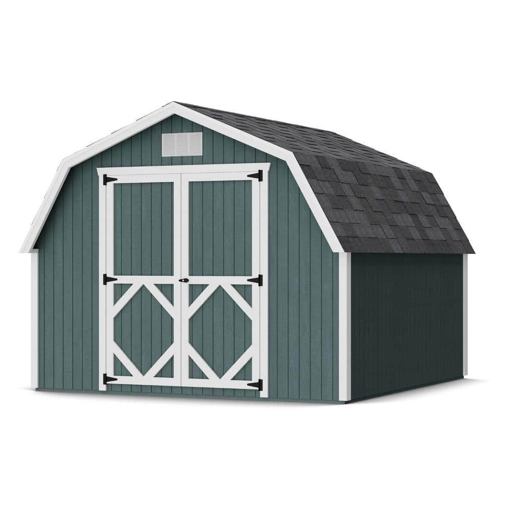 Little Cottage Co. 10x10 Classic Gambrel Barn with 4 ft. Sidewalls and Floor, Outdoor Wood Storage Shed Do-It-Yourself Precut Kit