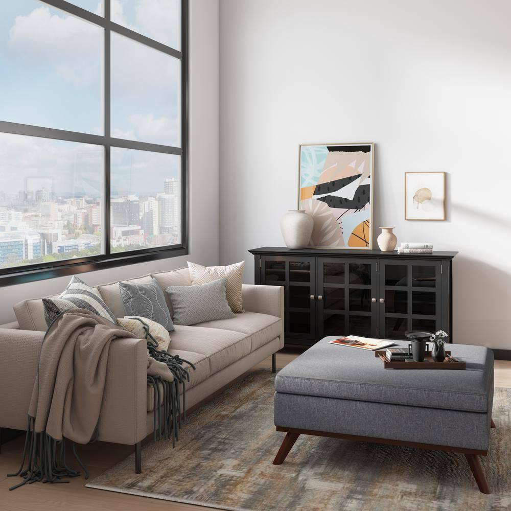 Simpli Home Owen Upholstered Ottoman