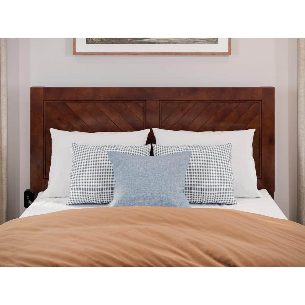 AFI Canyon Walnut Solid Wood Platform Bed with Matching Footboard & Twin Trundle, Full