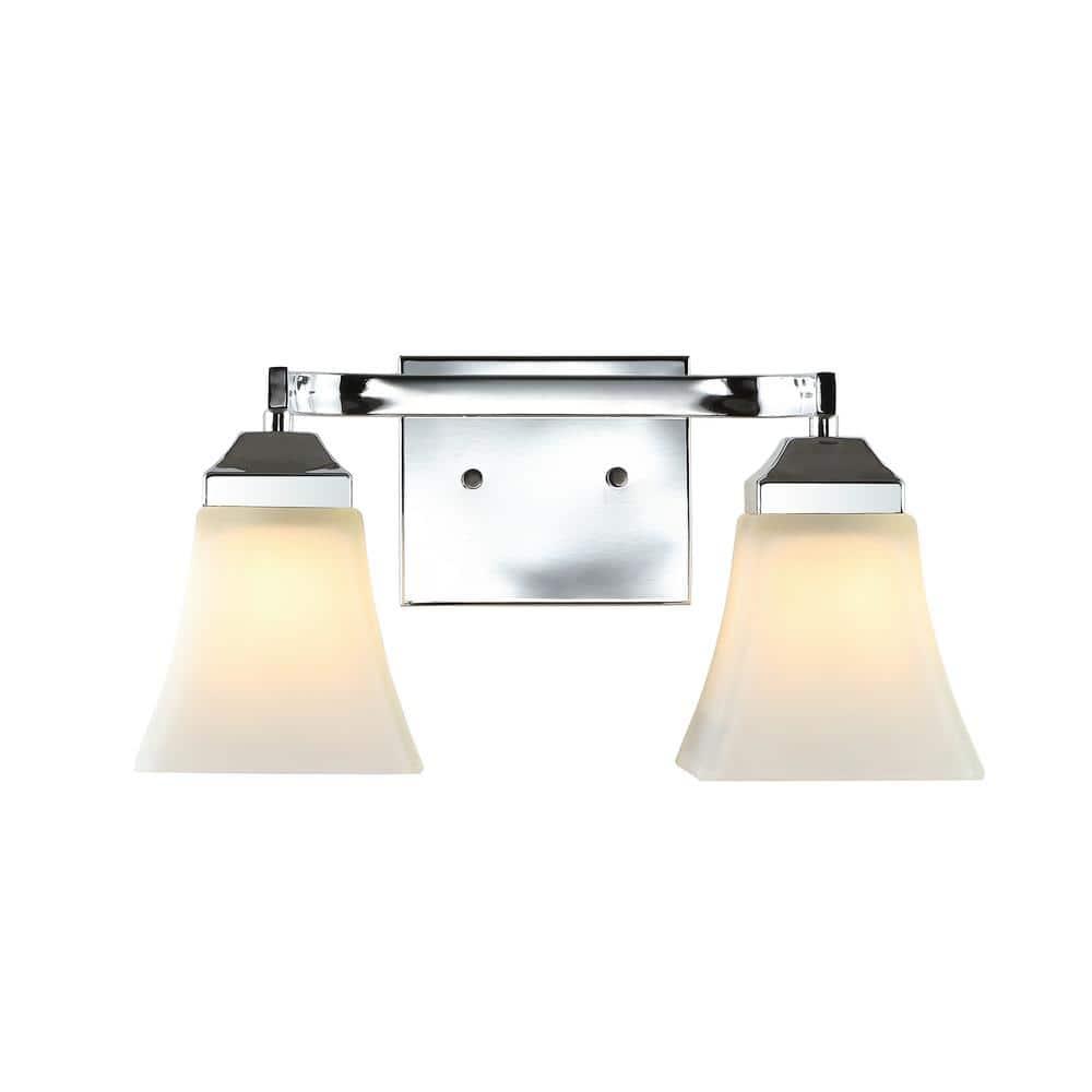 Staunton Chrome 2-Light LED Vanity Light with Glass Shades