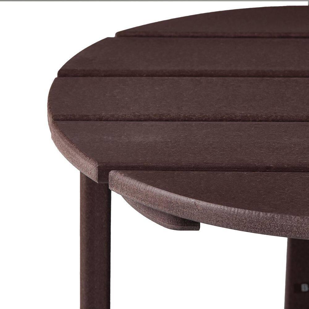 Polytrends   Altura Eco-friendly All Weather  Round 18" Side Table Dark Brown