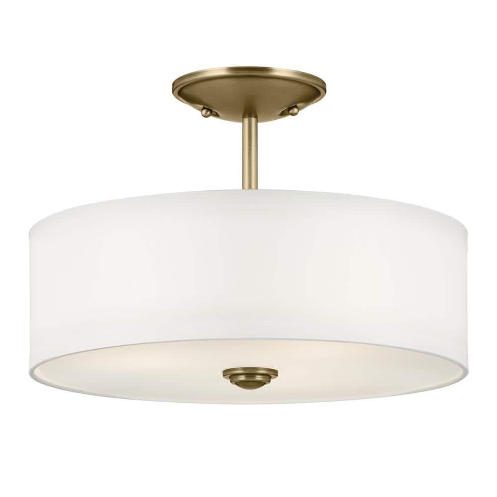 Kichler Lighting Shailene 3 - Light Semi-Flush Mount in  Natural Brass