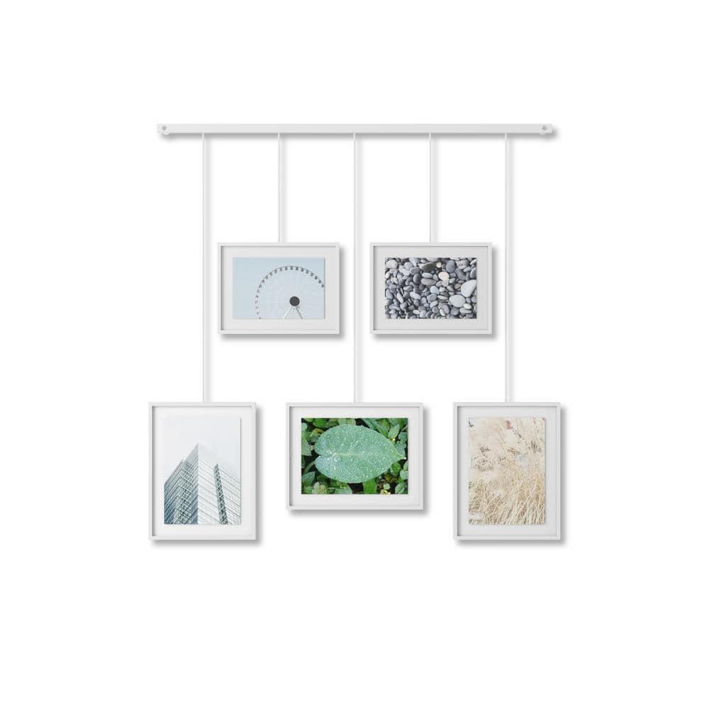 Umbra 27.38" x 26" Exhibit Gallery Multiple Images Display Frame White: Modern Wall-Mounted Steel, Holds 5 Photos