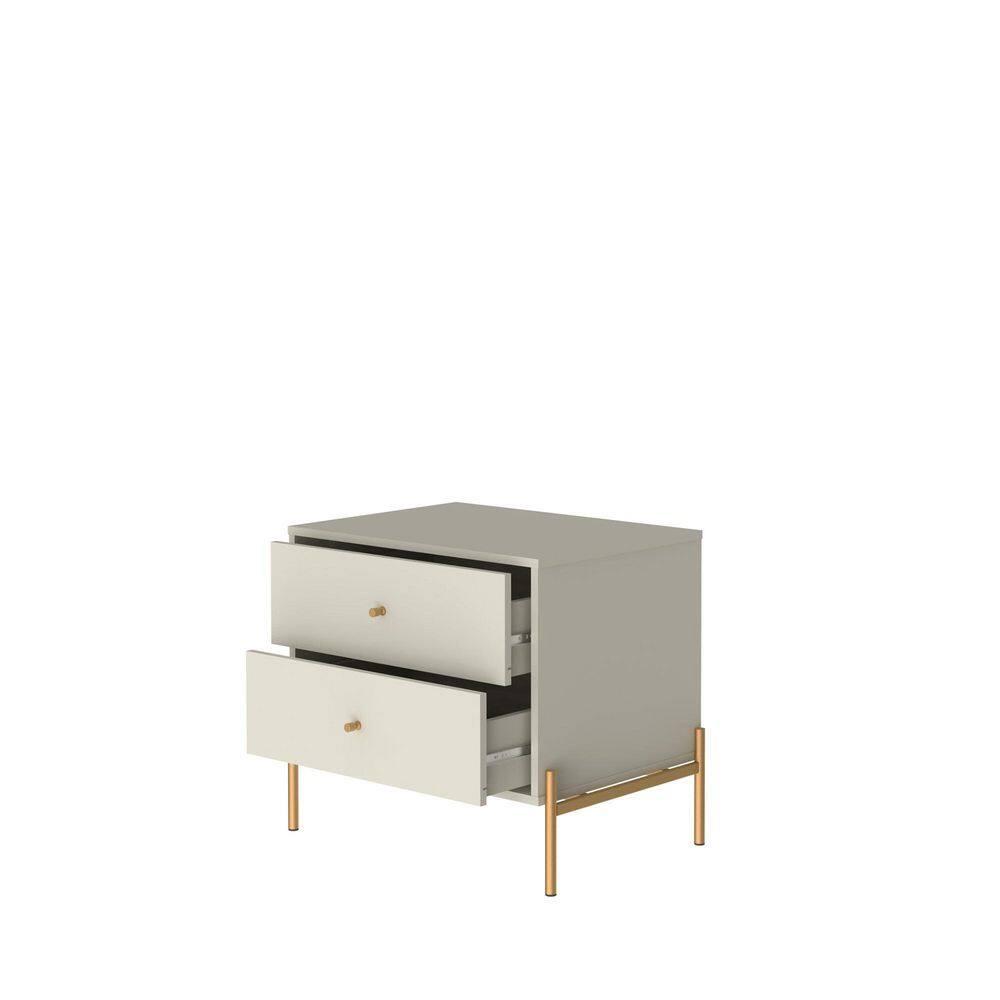 Set of 2 Jasper Drawer Nightstands Off White - Manhattan Comfort