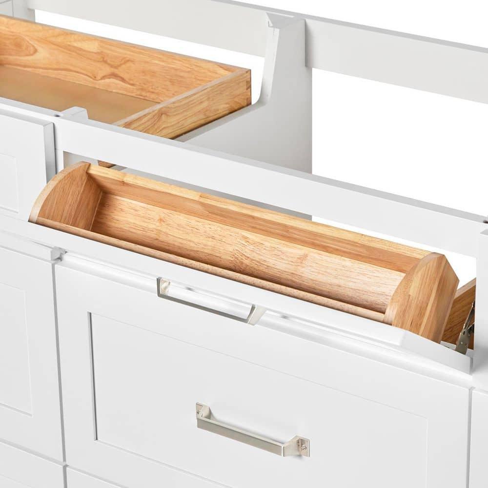 Ariel Monroe 67 Inch Single Rectangular Sink Bathroom Vanity With Pure White Quartz Countertop