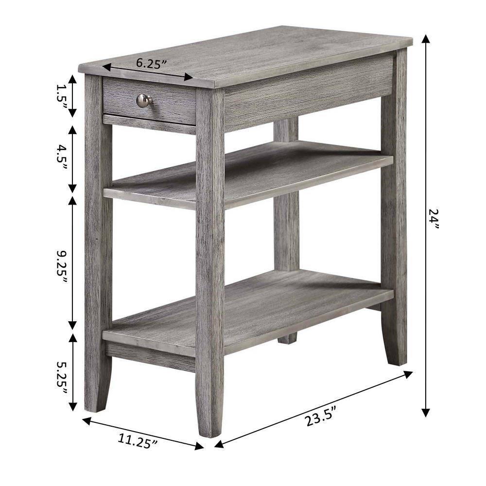 Convenience Concepts American Heritage Three Tier End Table with Drawer, Multiple Colors