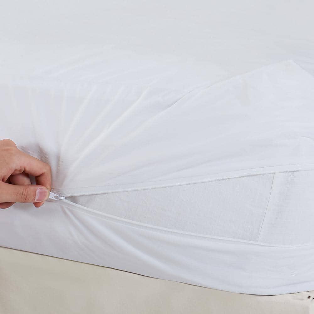All-in-One Bed Bug Blocker Water Resistant Zippered Mattress Protector, Full