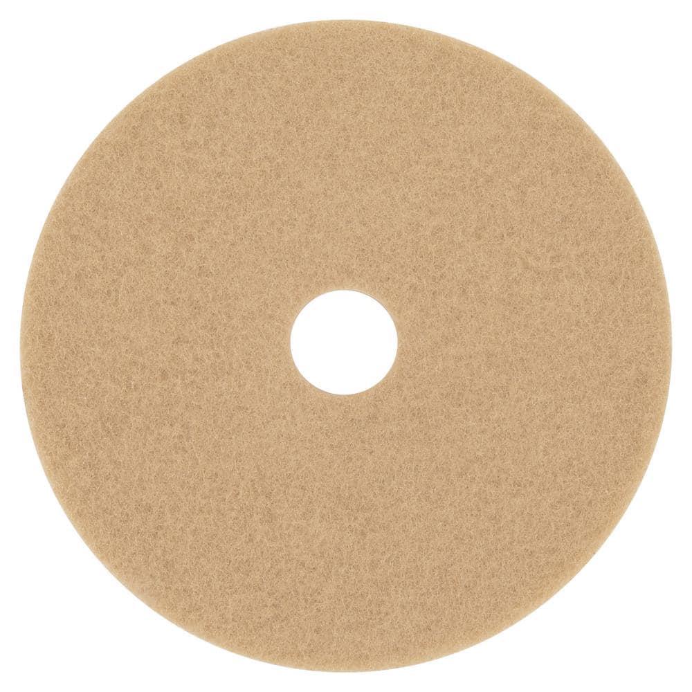 Ultra High-Speed Floor Burnishing Pads 3400, 20" Diameter, Tan, 5/Carton