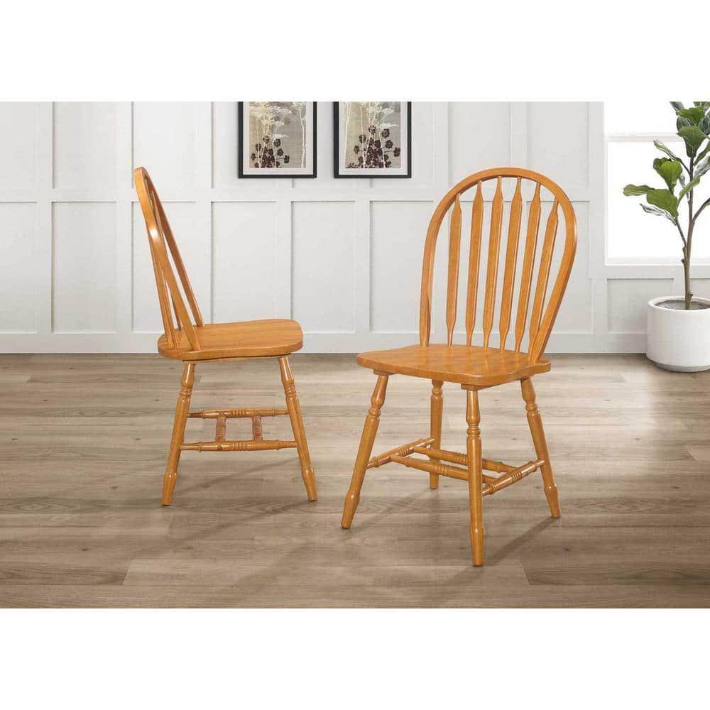 Besthom Solid Wood Windsor Arrowback Dining Chairs (Set of 2)