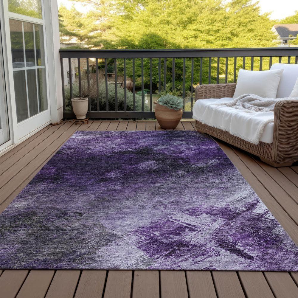 Addison Rugs Chantille Indoor/Outdoor Transitional Modern Purple Washable Rectangle Rug, 5' x 7'6"