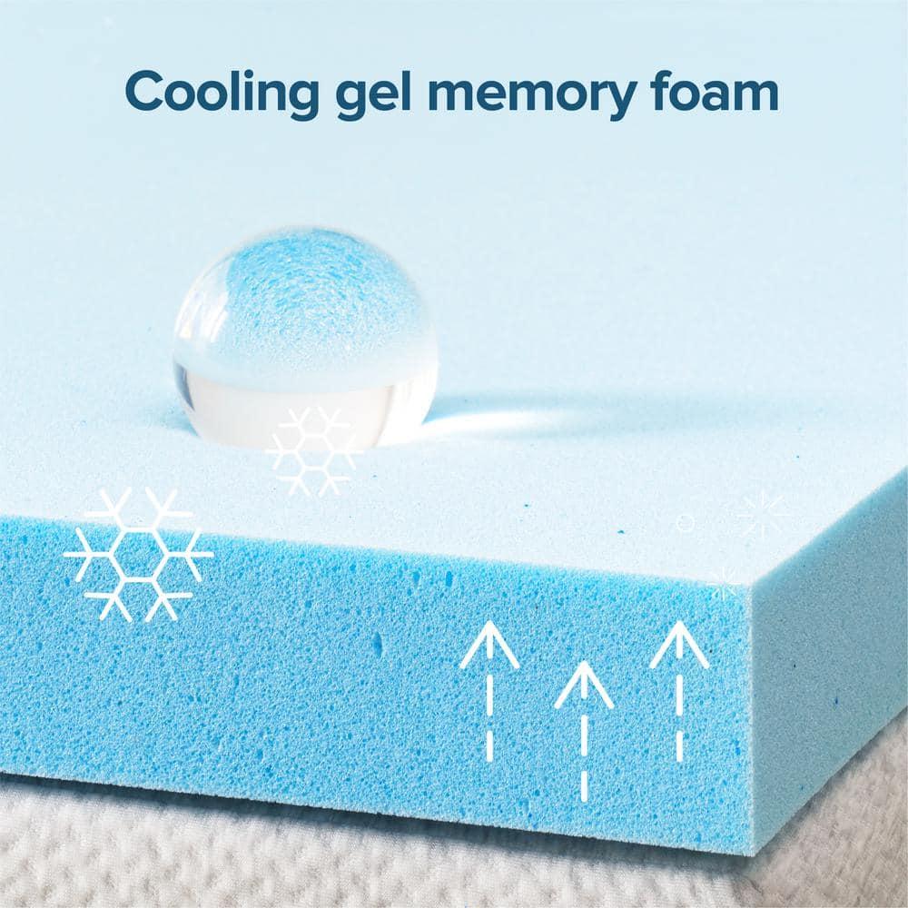 Zinus 2" Green Tea Cooling Gel Memory Foam Mattress Topper, Full