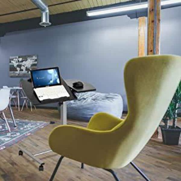 FCH GoDecor Adjustable Laptop Stand Rolling Laptop Table Cart Tilting Overbed Sofa Side Table with Wheels