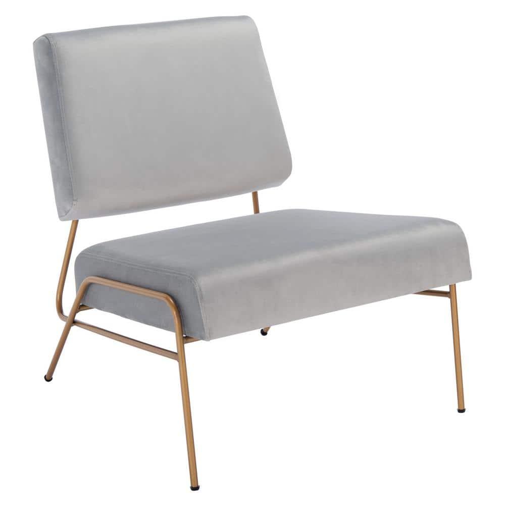 Romilly Velvet Accent Chair - ACH6203 - Grey/Gold - Safavieh
