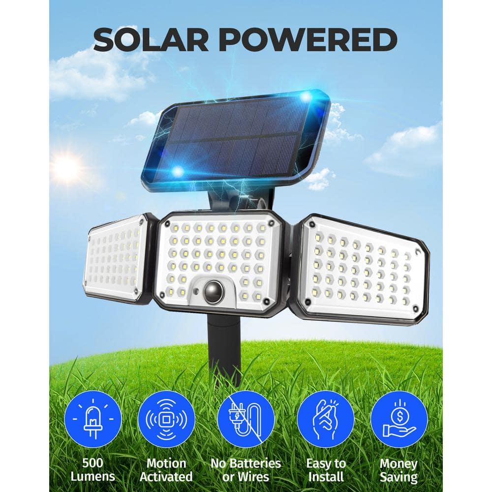 Bell+Howell Bionic Solar Powered Floodlight Max, Motion Activated, Wide Angle, and Weather Resistant