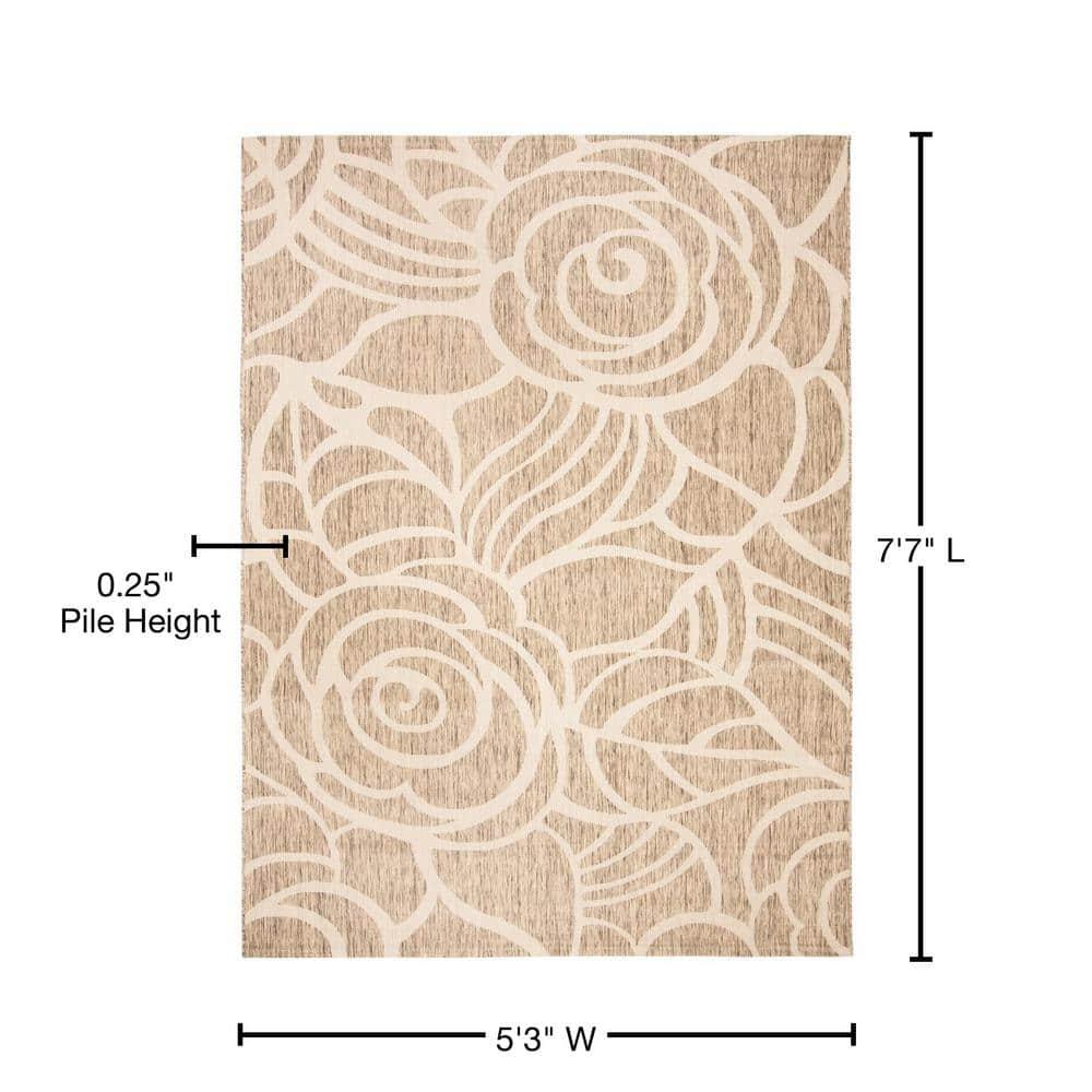 Courtyard CY5141 Power Loomed Indoor/Outdoor Area Rug - Coffee/Sand - 5'3"x7'7" - Safavieh.
