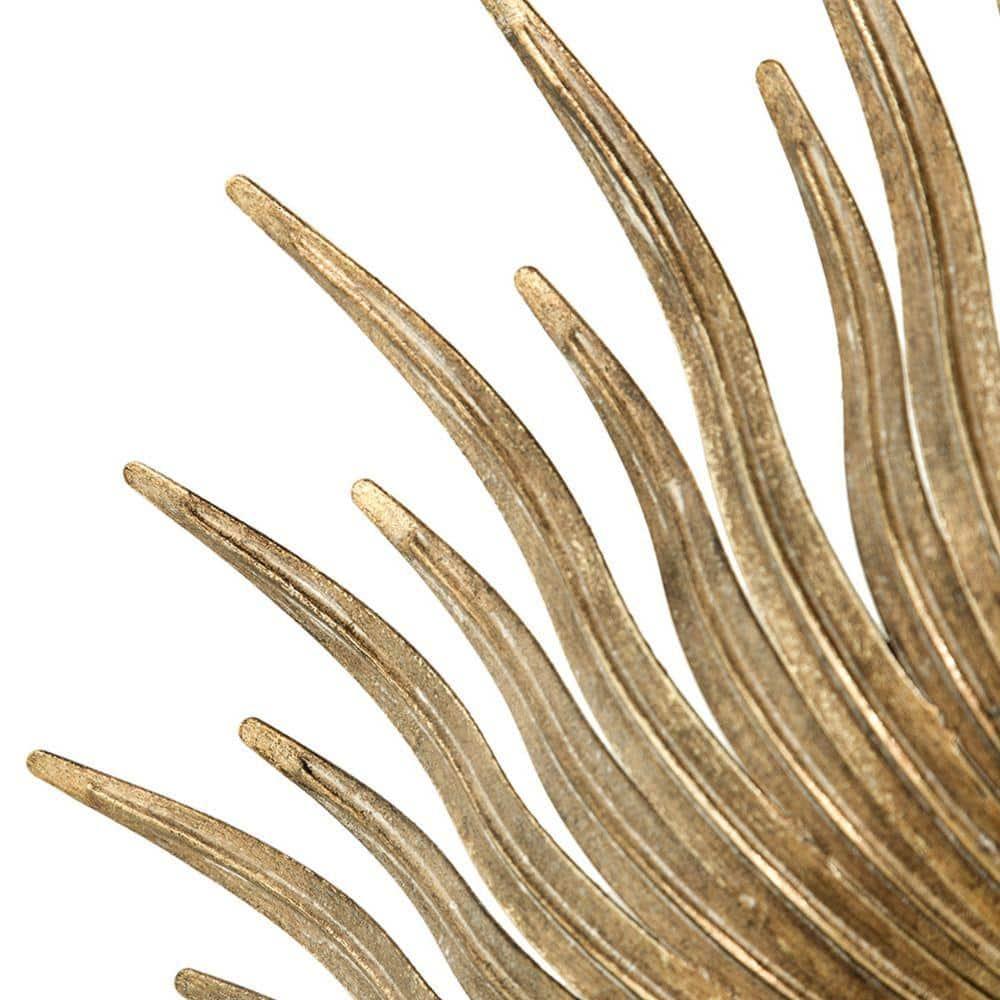 28 Inch Round Wall Mirror - Gold Sunburst Accent Mirror for Living Room Decor