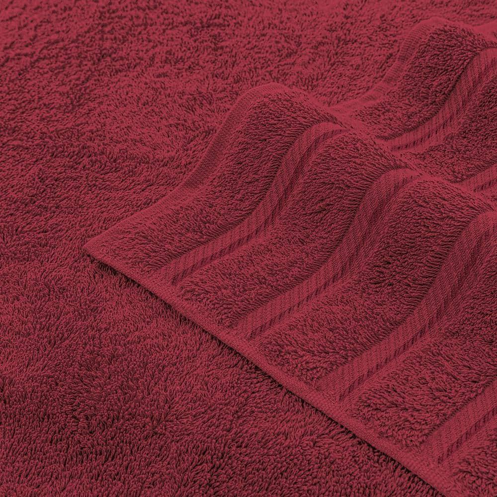 American Soft Linen 6 Piece Towel Set, 100% Cotton Bath Towels for Bathroom, Bordeaux Red