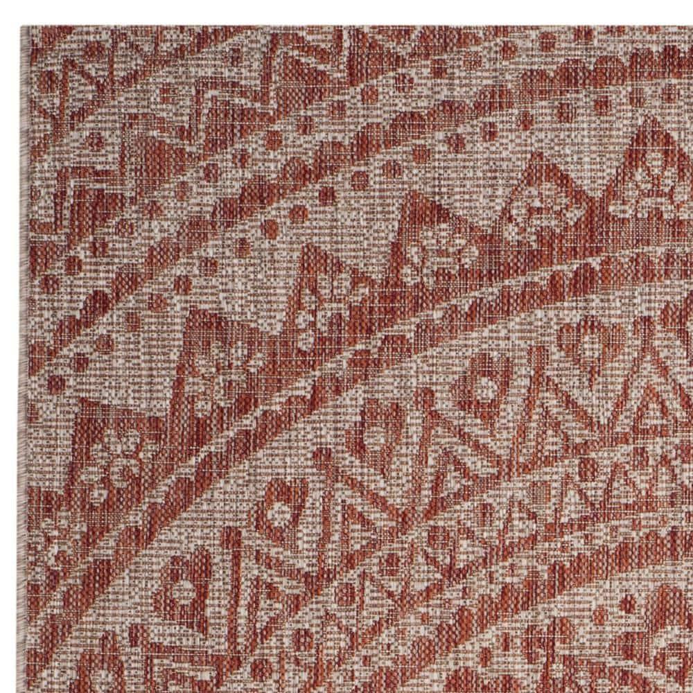 Courtyard CY8734 Power Loomed Indoor and Outdoor Area Rug - Light Beige/Terracotta - 4'x5'7" - Safavieh
