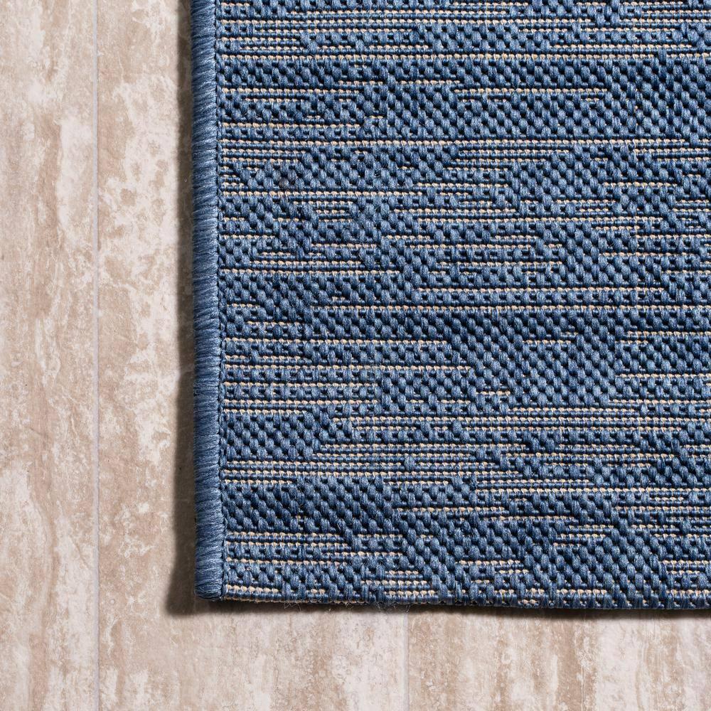 8'x10' Tavira Modern Strie' Indoor/Outdoor Area Rug, Blue/Beige - JONATHAN Y