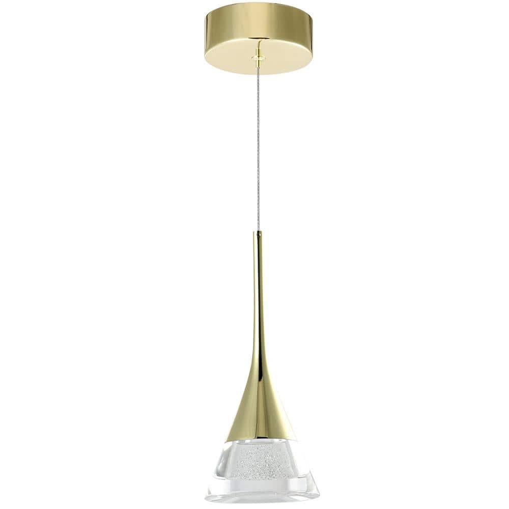 Amalfi 4.75-in Integrated LED Height Adjustable ETL Certified Pendant Light with Cone Shade