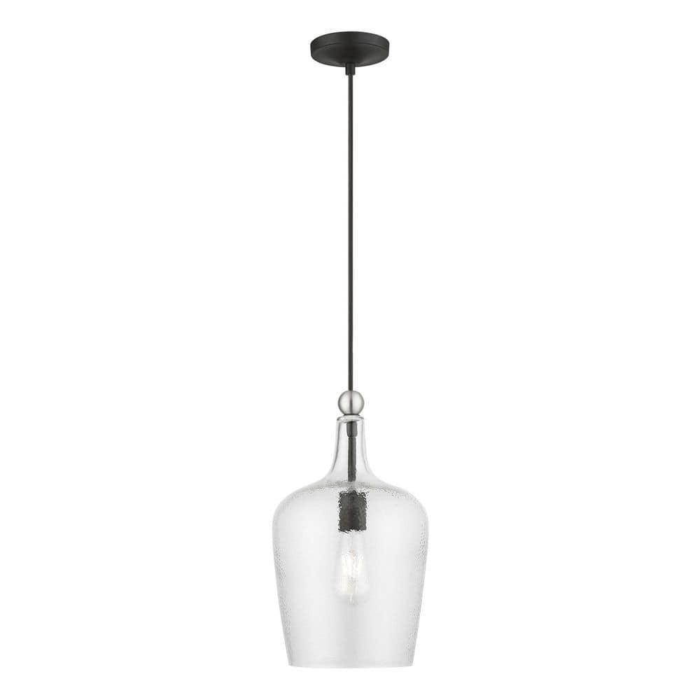 Livex Lighting Avery 1 - Light Pendant in  Black/Brushed Nickel