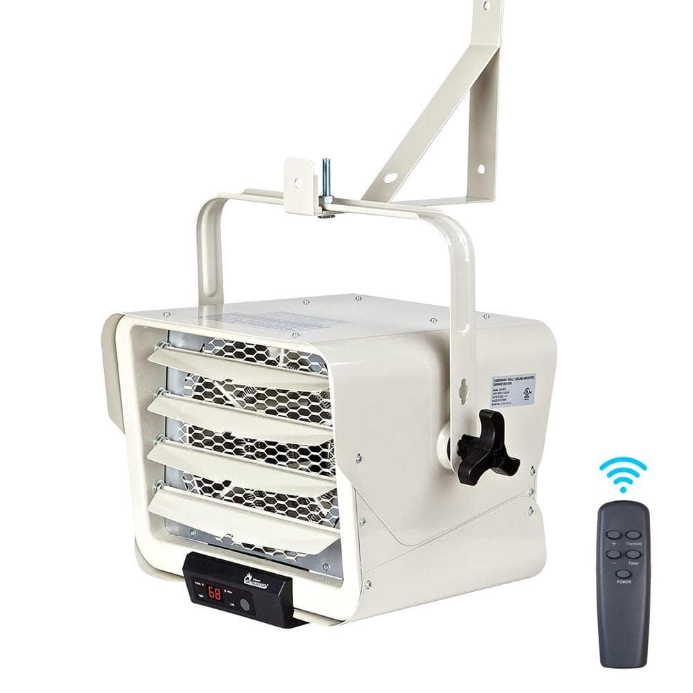 Dr. Infrared Heater DR. INFRARED HEATER Hardwired Shop Garage Electric Heater, Wall/Ceiling Mounted with Remote Controlled Thermostat White